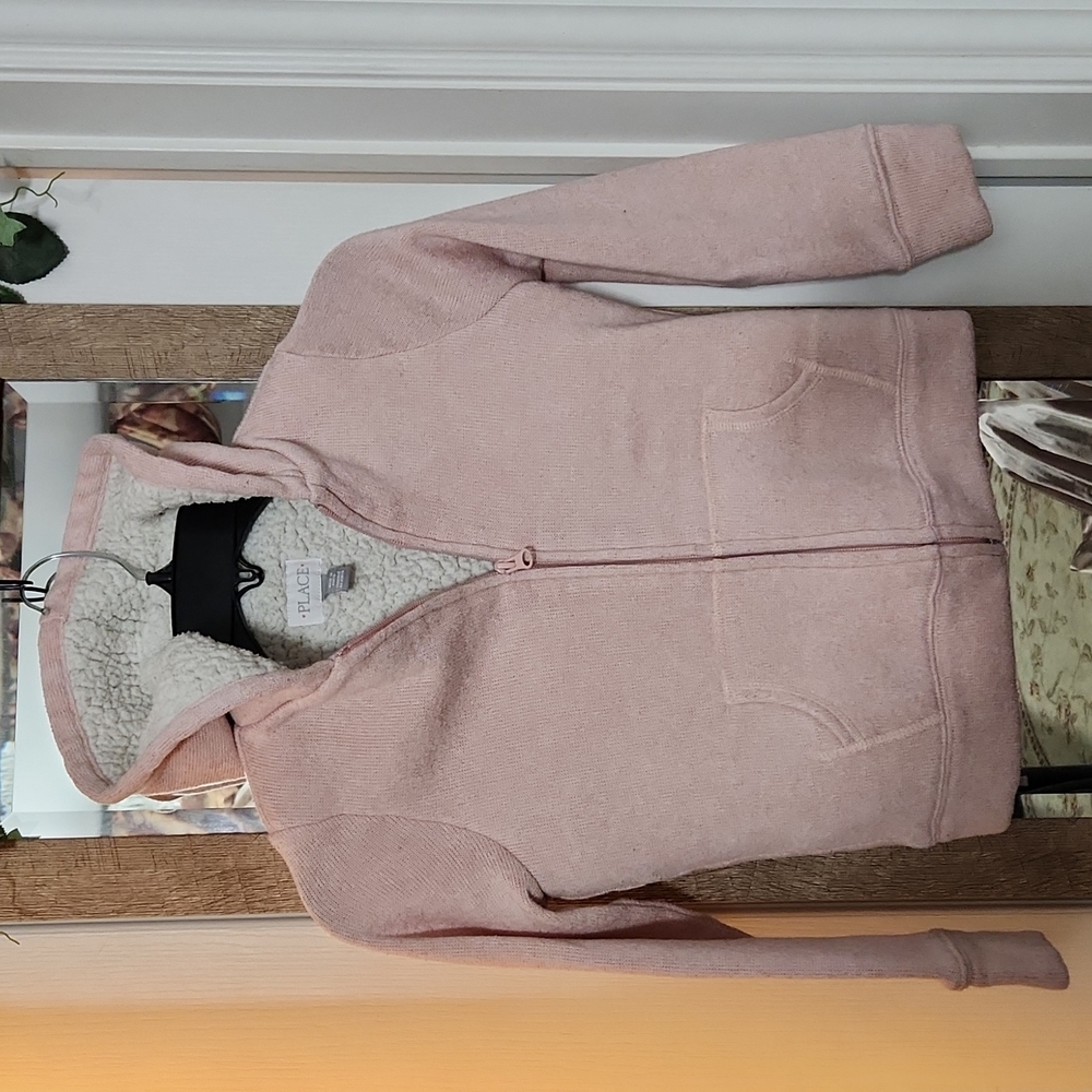 Sweater Hoodie zippered Pink Medium 7/8 Girls